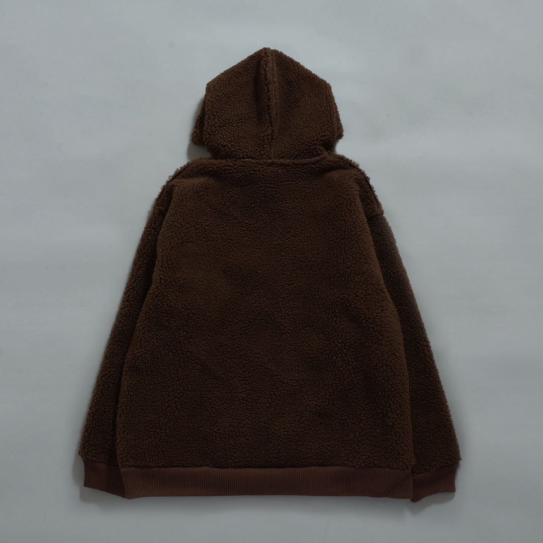 Satan logo Bonding Boa Hoodie