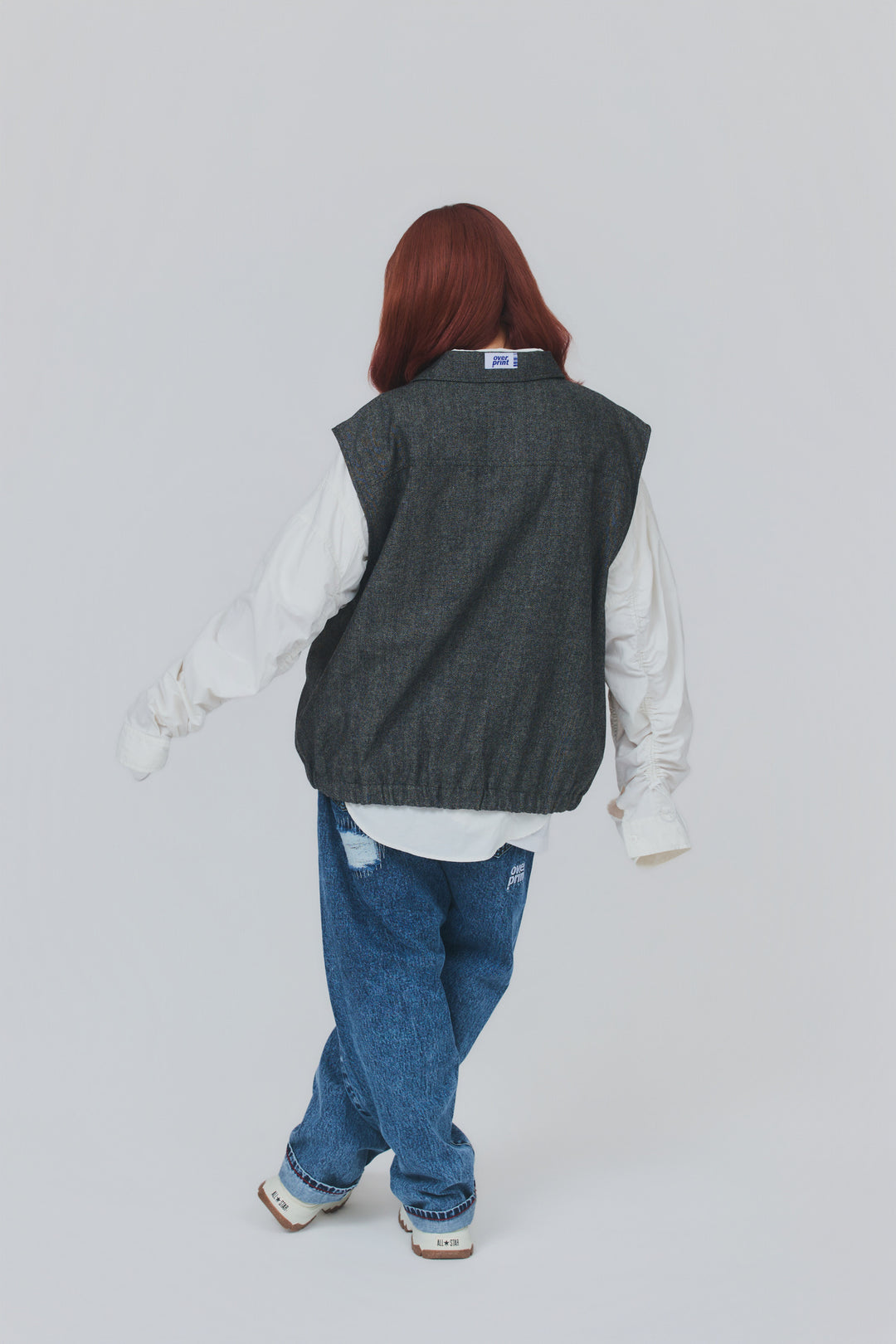 VEST HERRINGBONE TWEED