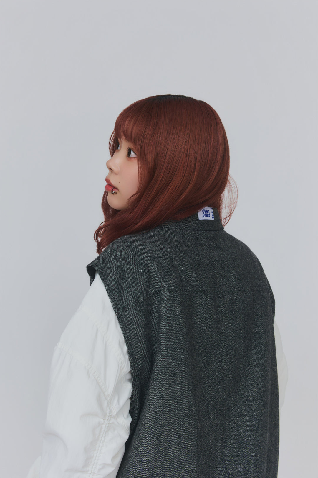 VEST HERRINGBONE TWEED