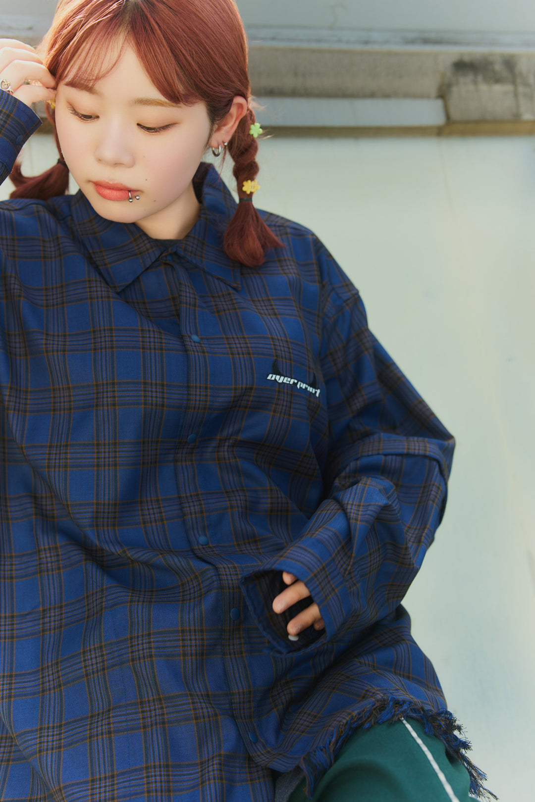 Satan ARM ZIP SHIRTS(blue)