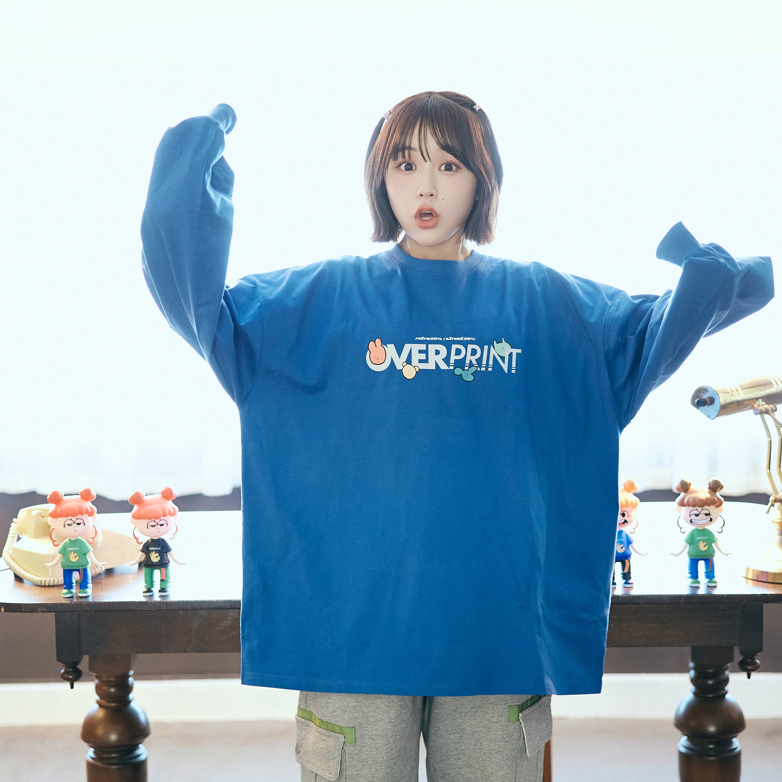 naenano LS Tee1(blue) – over print