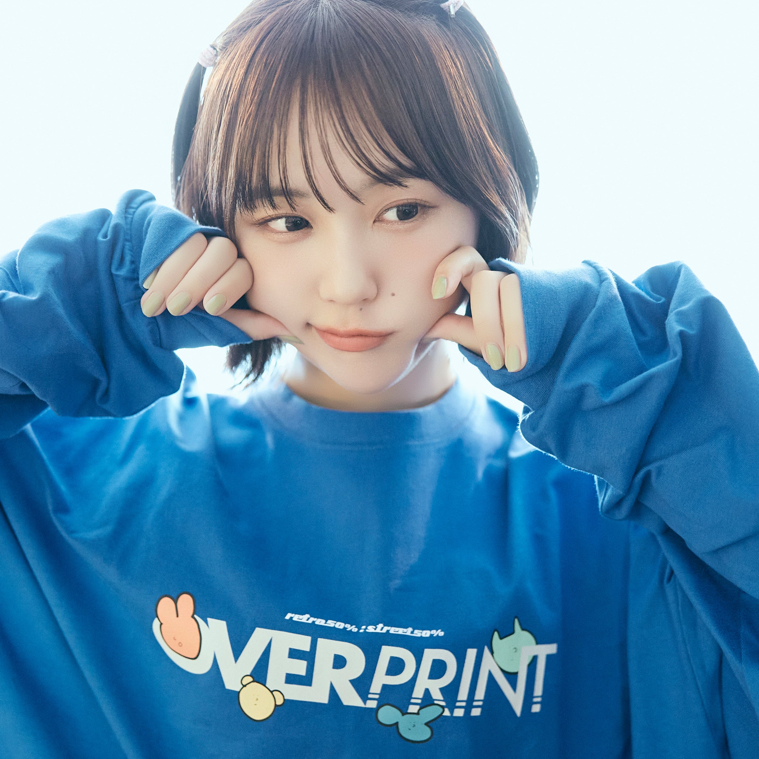 【新作入荷!!】  naenano LS Tee1(blue) – over print トップス