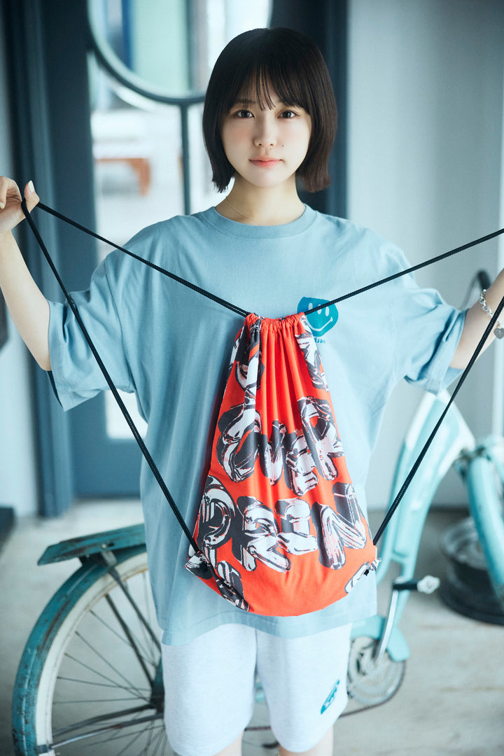 chain logo drawstring bag