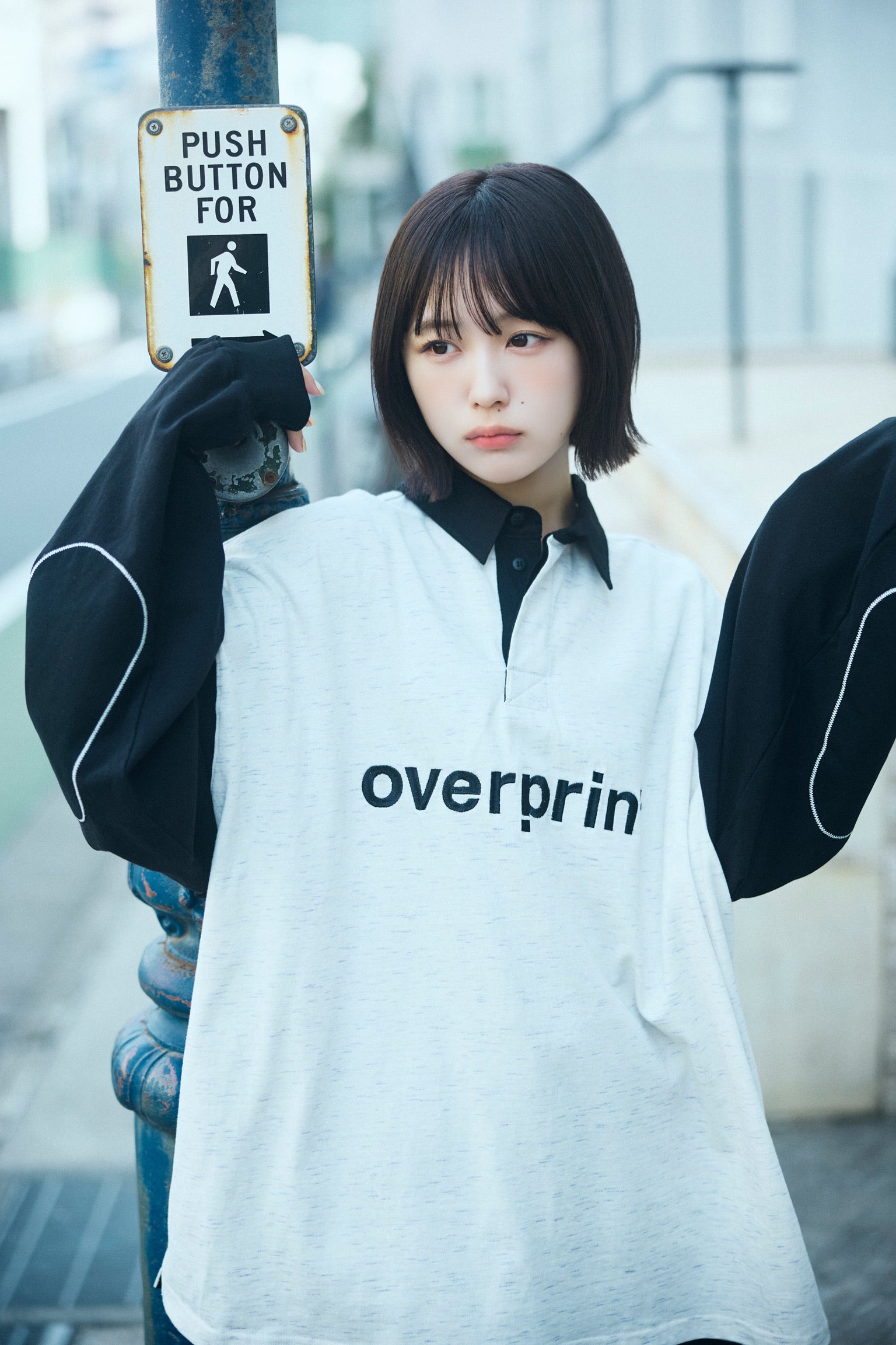 【新品未使用】OVER PRINT BIG RUGBY SHIRTS 2TONE BIG Rugby Shirts 2TONE – over print
