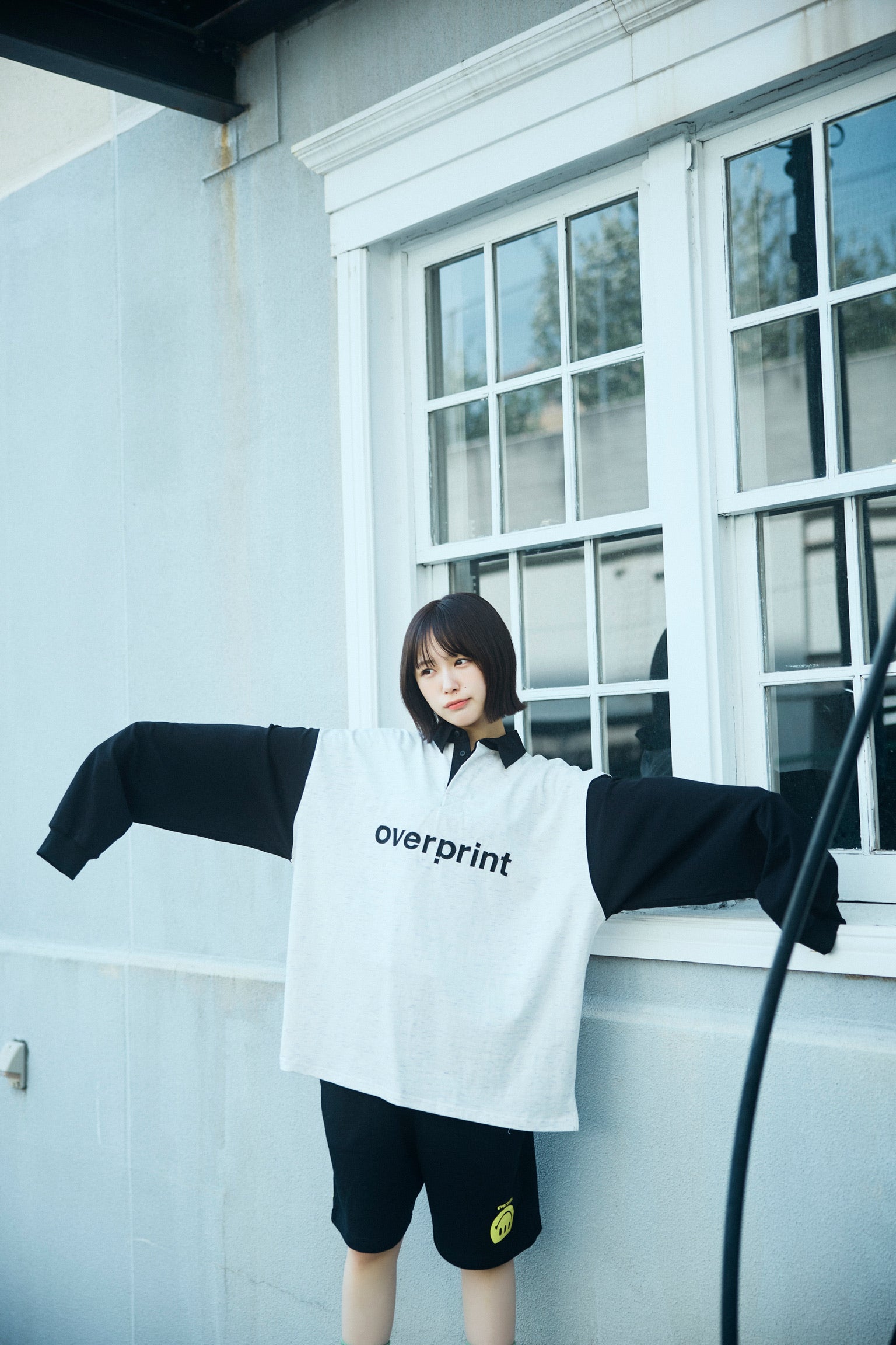 【新品未使用】OVER PRINT BIG RUGBY SHIRTS 2TONE BIG Rugby Shirts 2TONE – over print