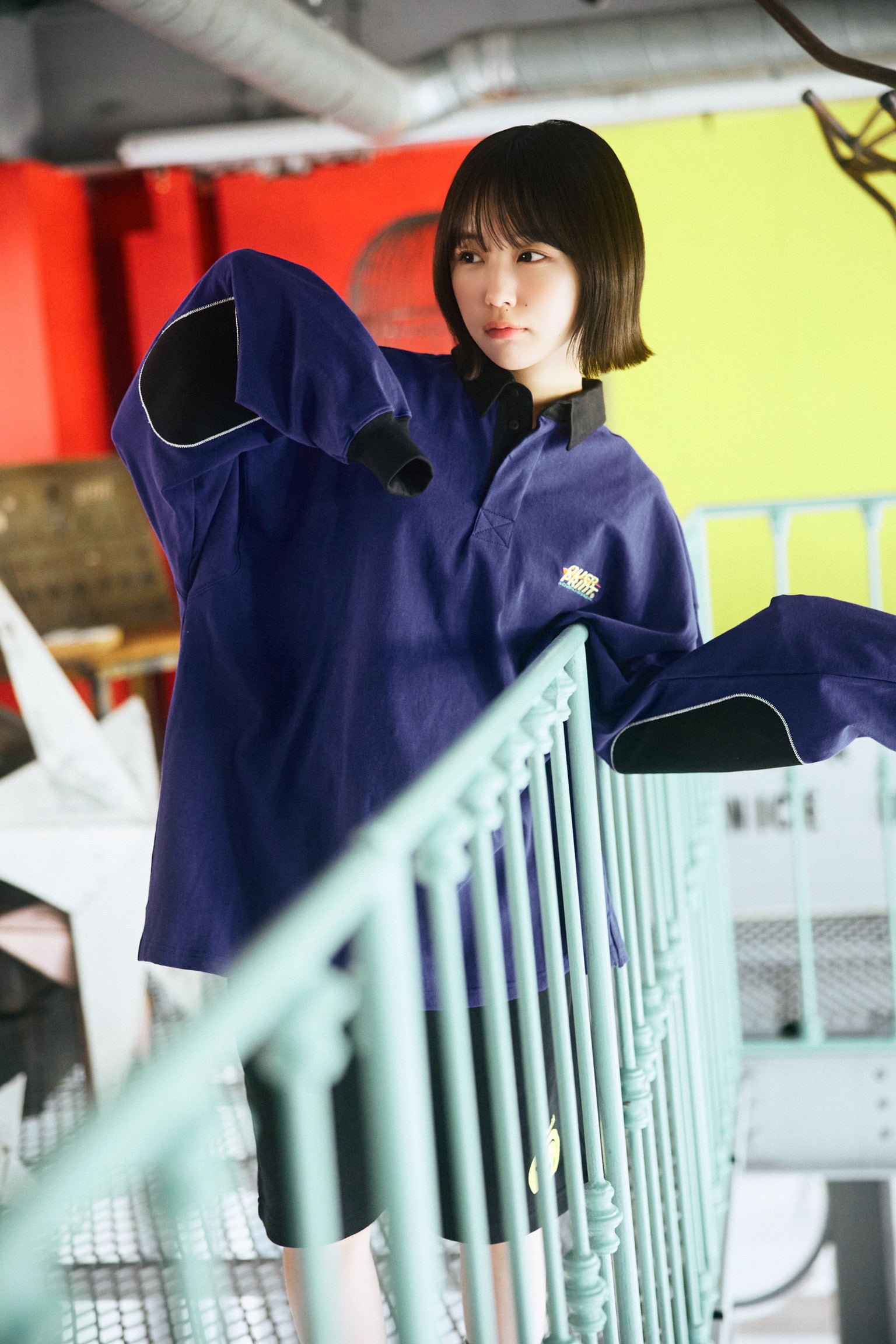 【新品未使用】OVER PRINT BIG RUGBY SHIRTS 2TONE BIG Rugby Shirts PLANE – over print