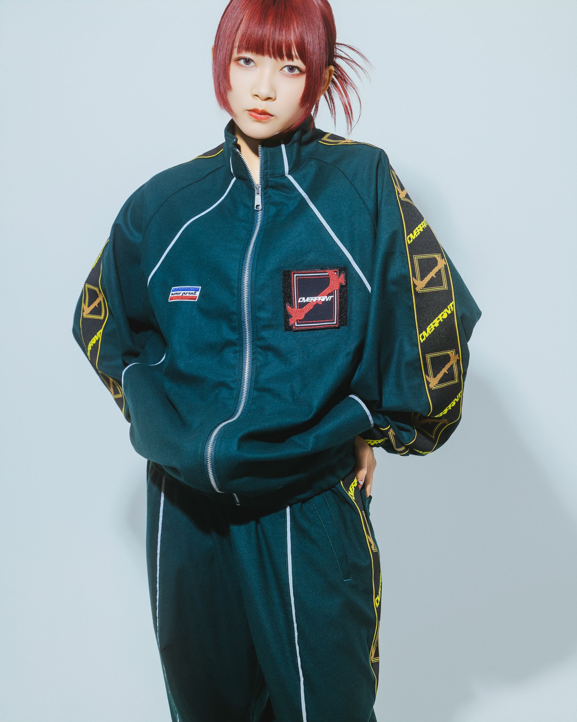 Wool jersey jacket – over print