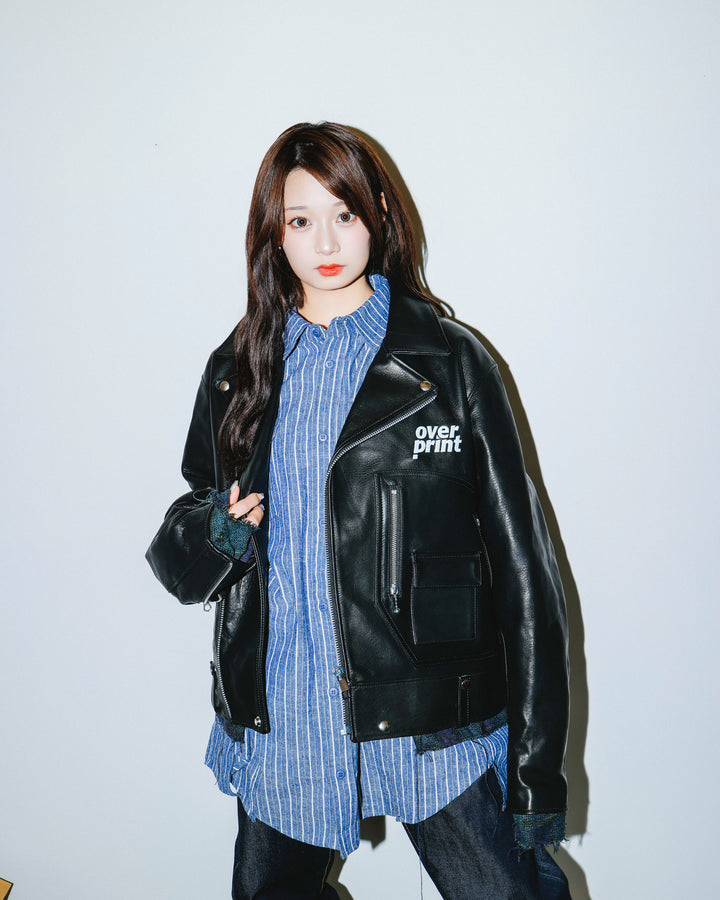 LEATHER SINGLE RIDERS JACKET *sevskig exclusive