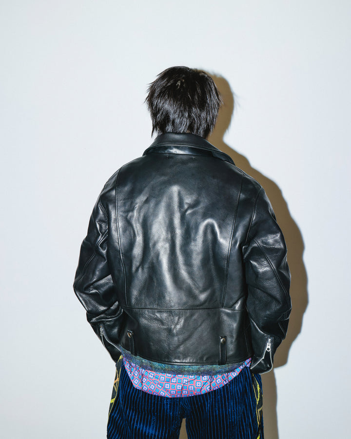 LEATHER SINGLE RIDERS JACKET *sevskig exclusive