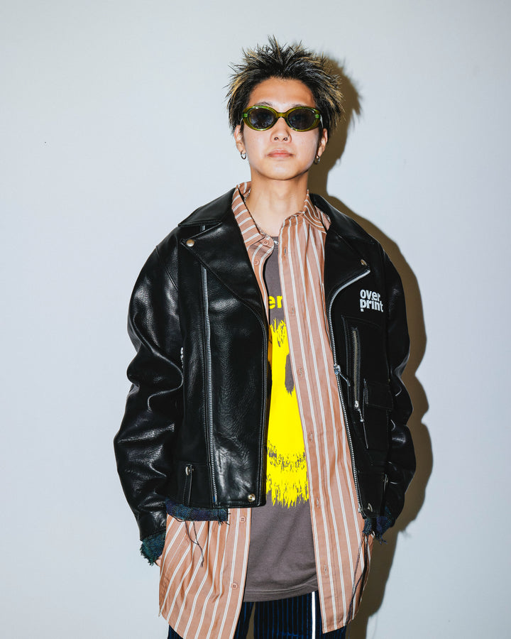 LEATHER SINGLE RIDERS JACKET *sevskig exclusive