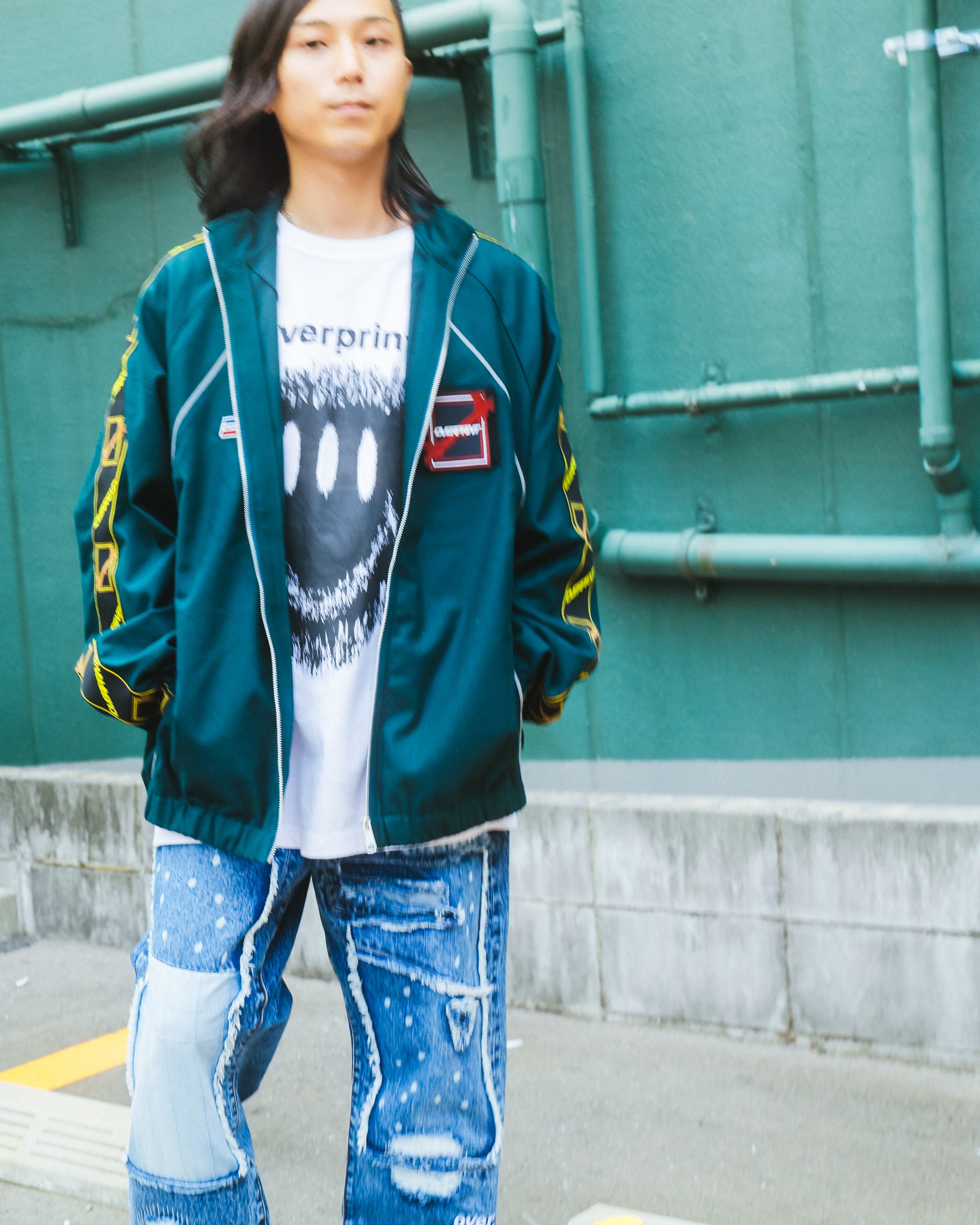 Wool jersey jacket – over print