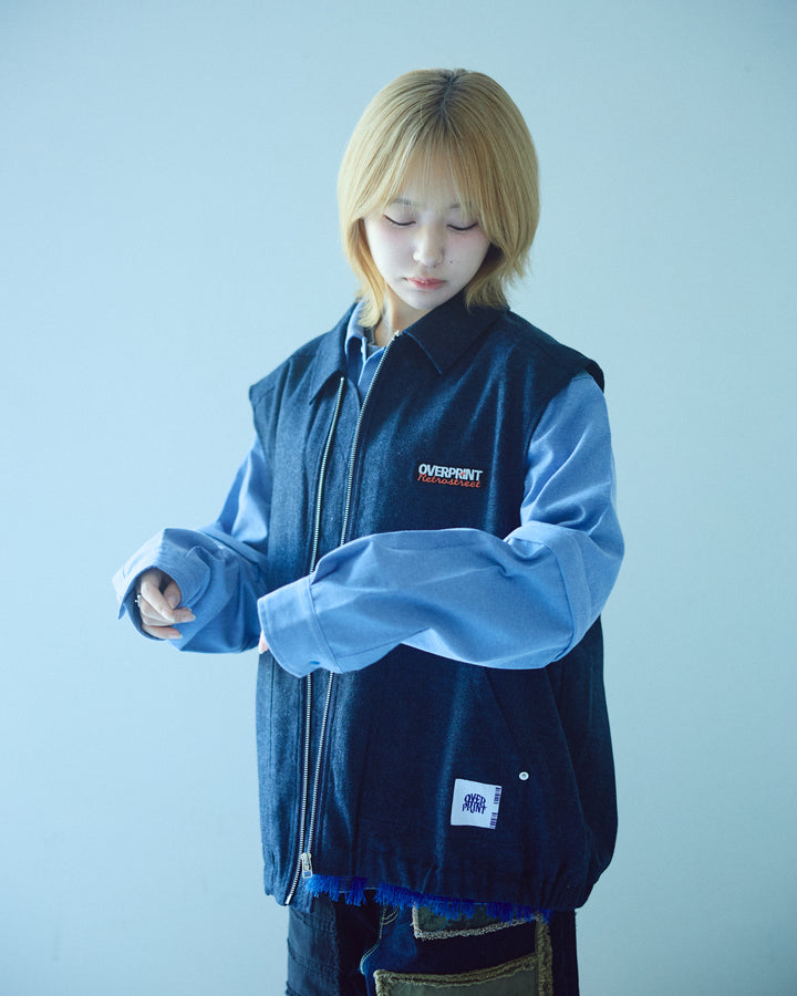 VEST HERRINGBONE TWEED