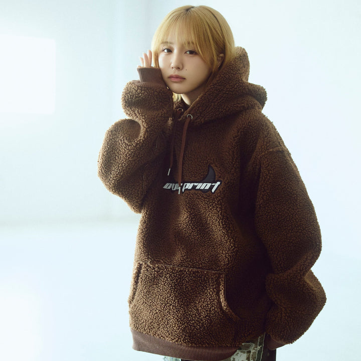 Satan logo Bonding Boa Hoodie