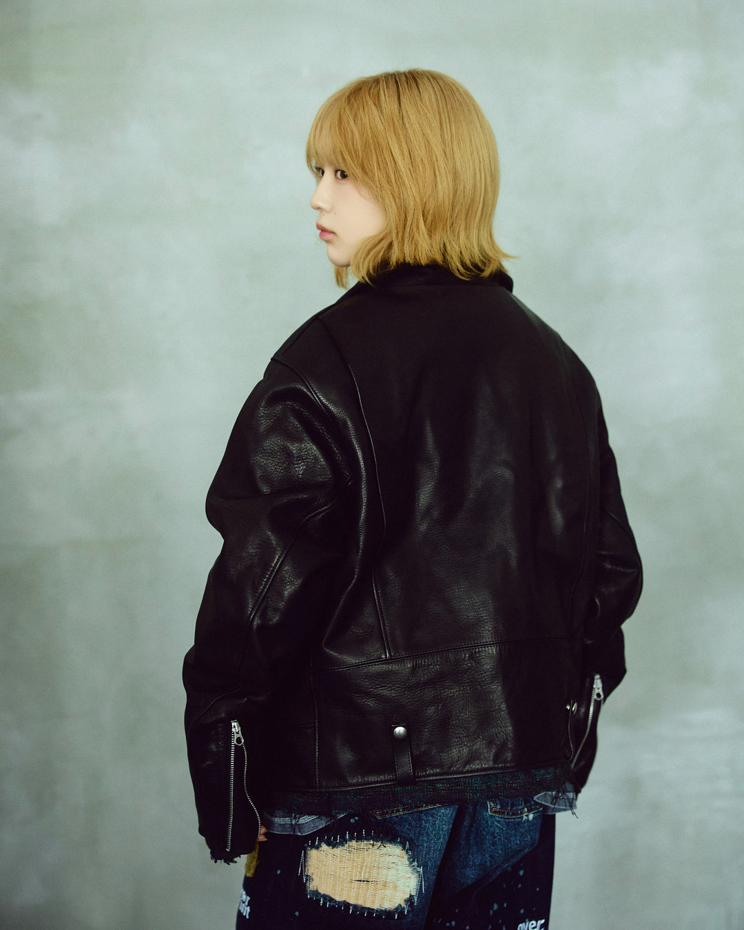 LEATHER SINGLE RIDERS JACKET *sevskig exclusive