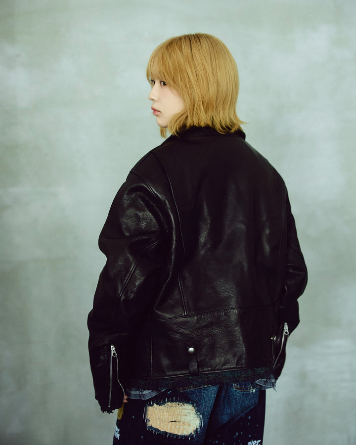 LEATHER SINGLE RIDERS JACKET *sevskig exclusive