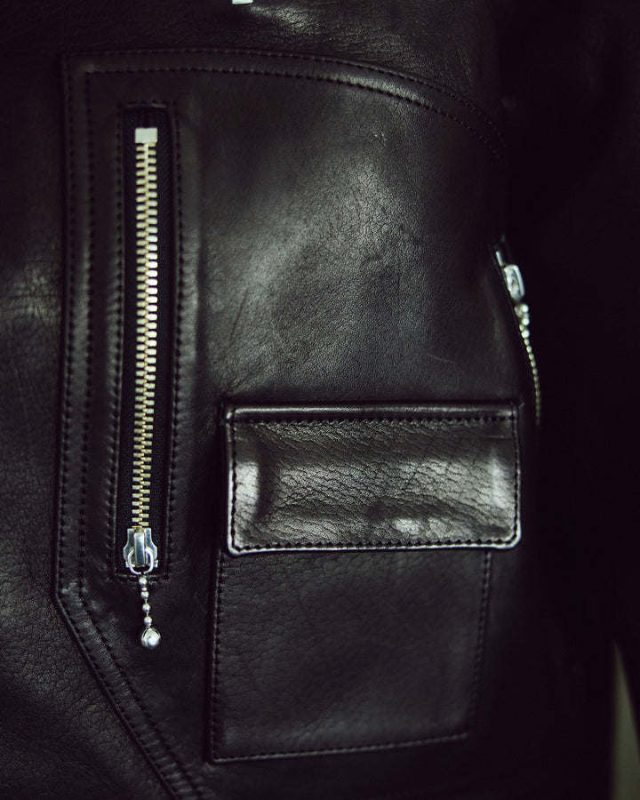 LEATHER SINGLE RIDERS JACKET *sevskig exclusive