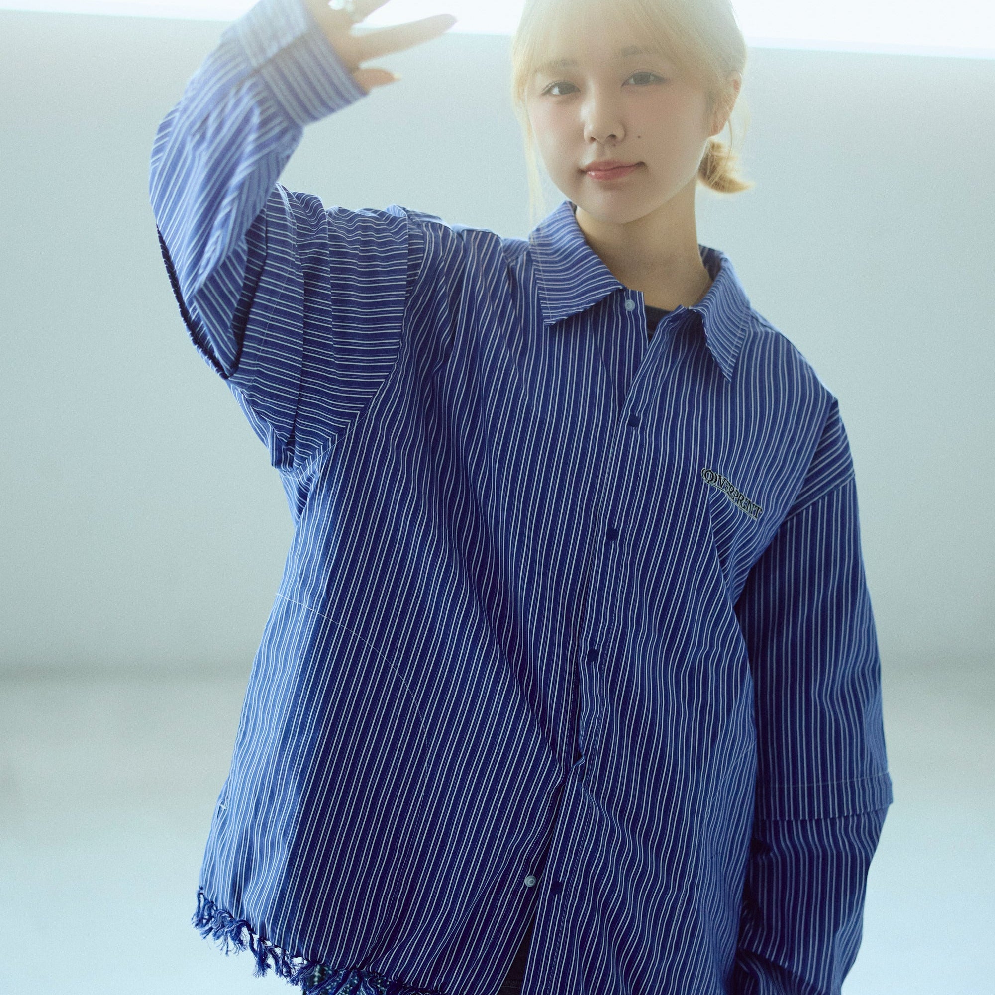 STRIPE ARM ZIP SHIRTS – over print