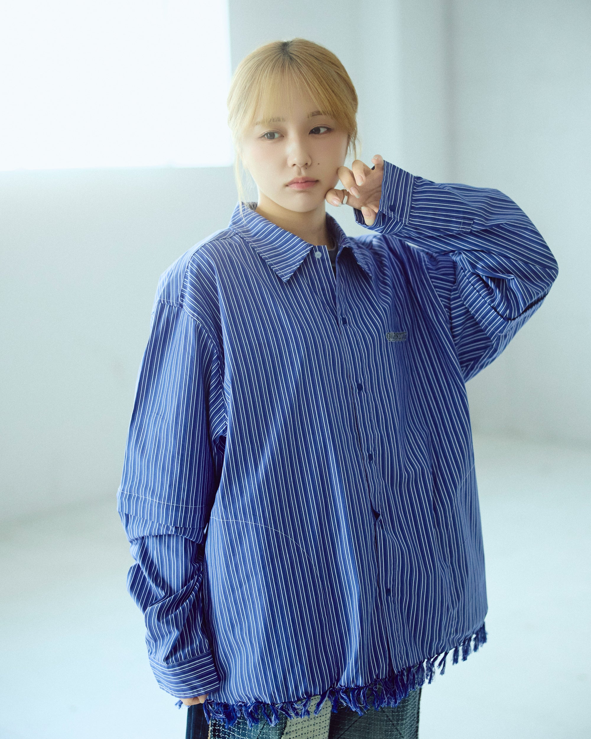 STRIPE ARM ZIP SHIRTS – over print