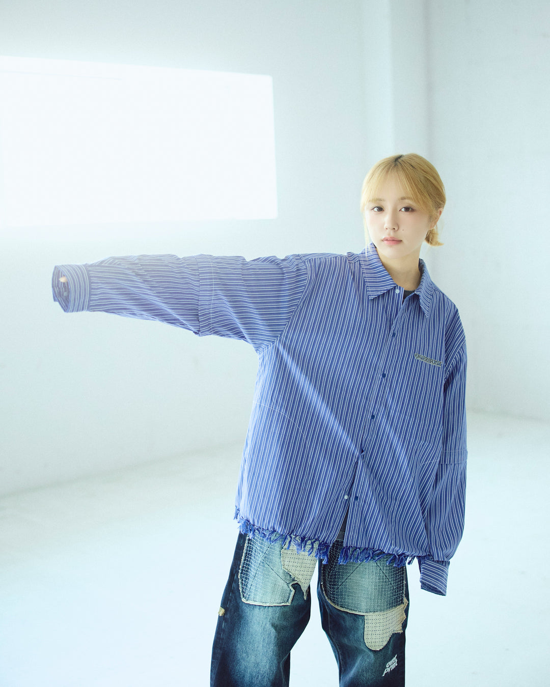 STRIPE ARM ZIP SHIRTS