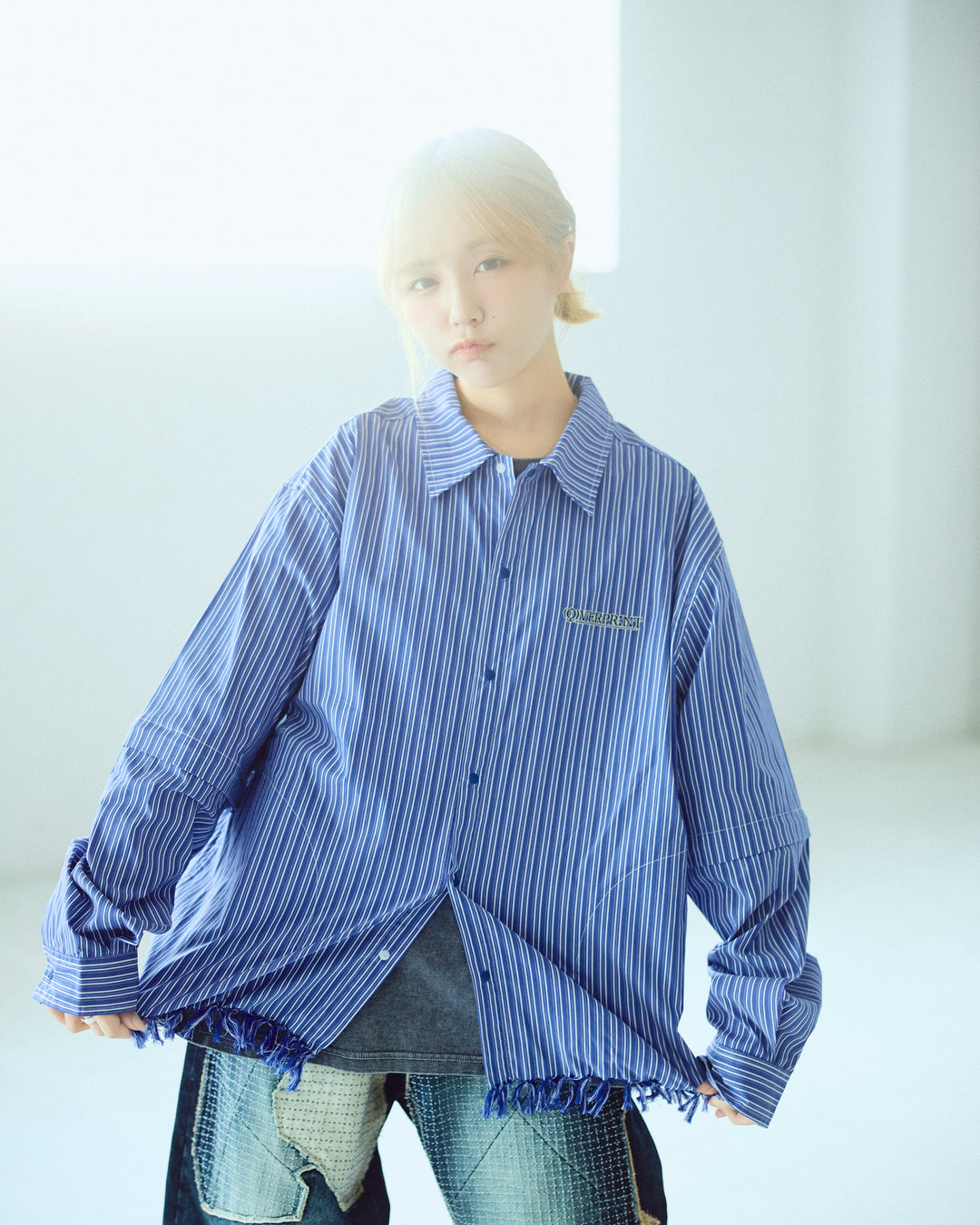 STRIPE ARM ZIP SHIRTS