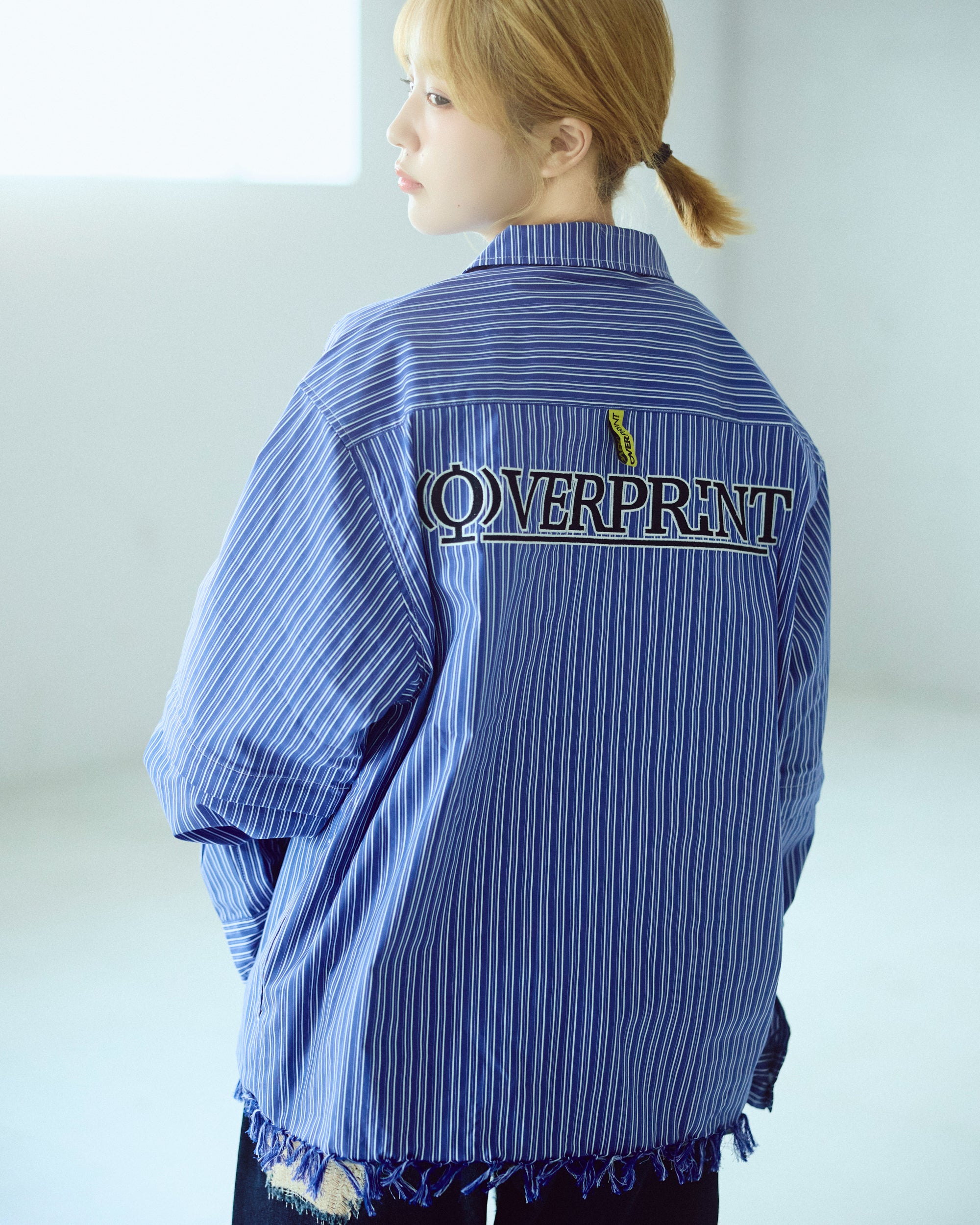 STRIPE ARM ZIP SHIRTS – over print