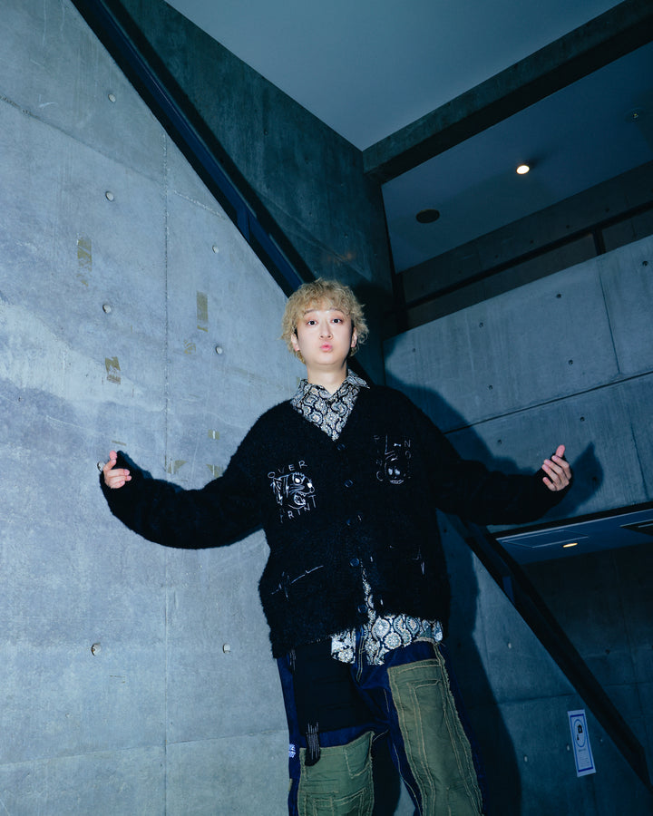 PINC NOISE MOHAIR CARDIGAN