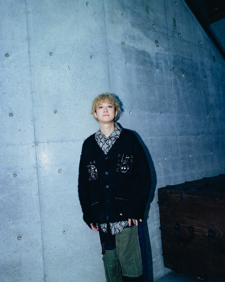 PINC NOISE MOHAIR CARDIGAN