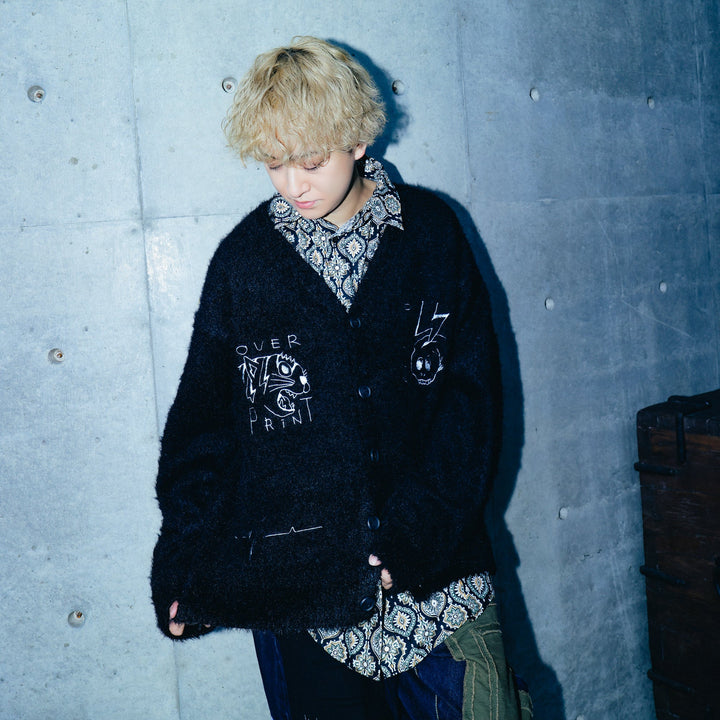 PINC NOISE MOHAIR CARDIGAN