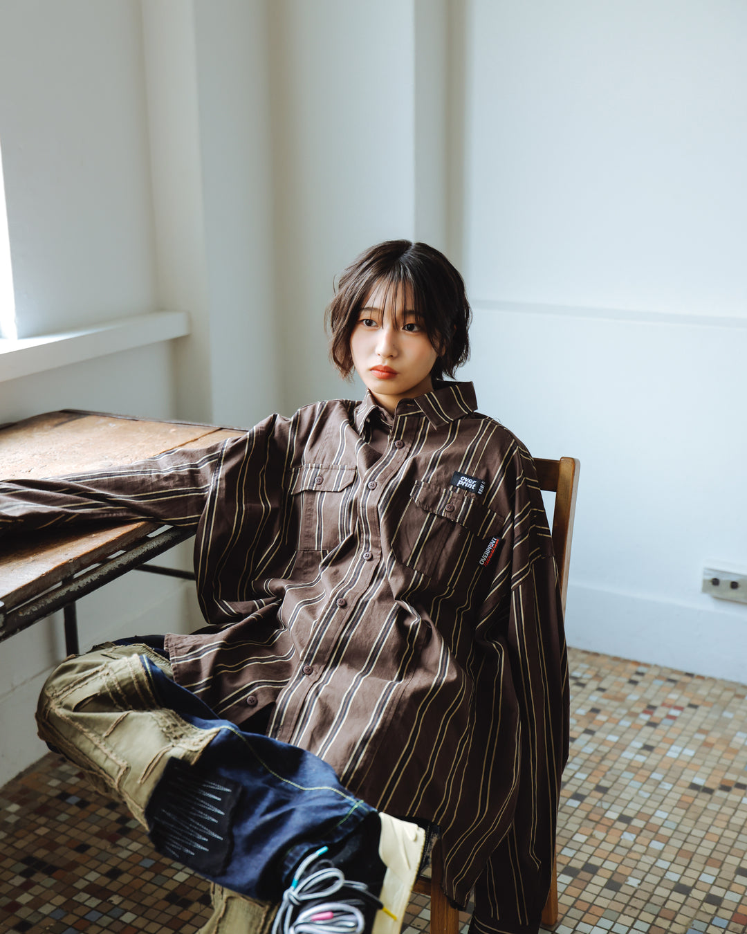 BREAK WIDE SHIRTS(STRIPE)