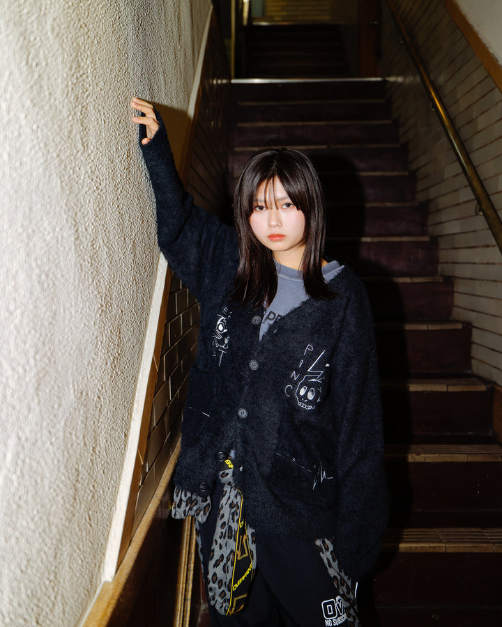 PINC NOISE MOHAIR CARDIGAN