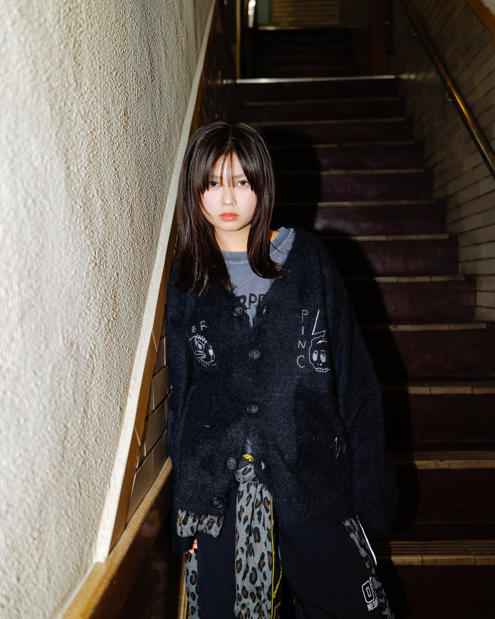 PINC NOISE MOHAIR CARDIGAN