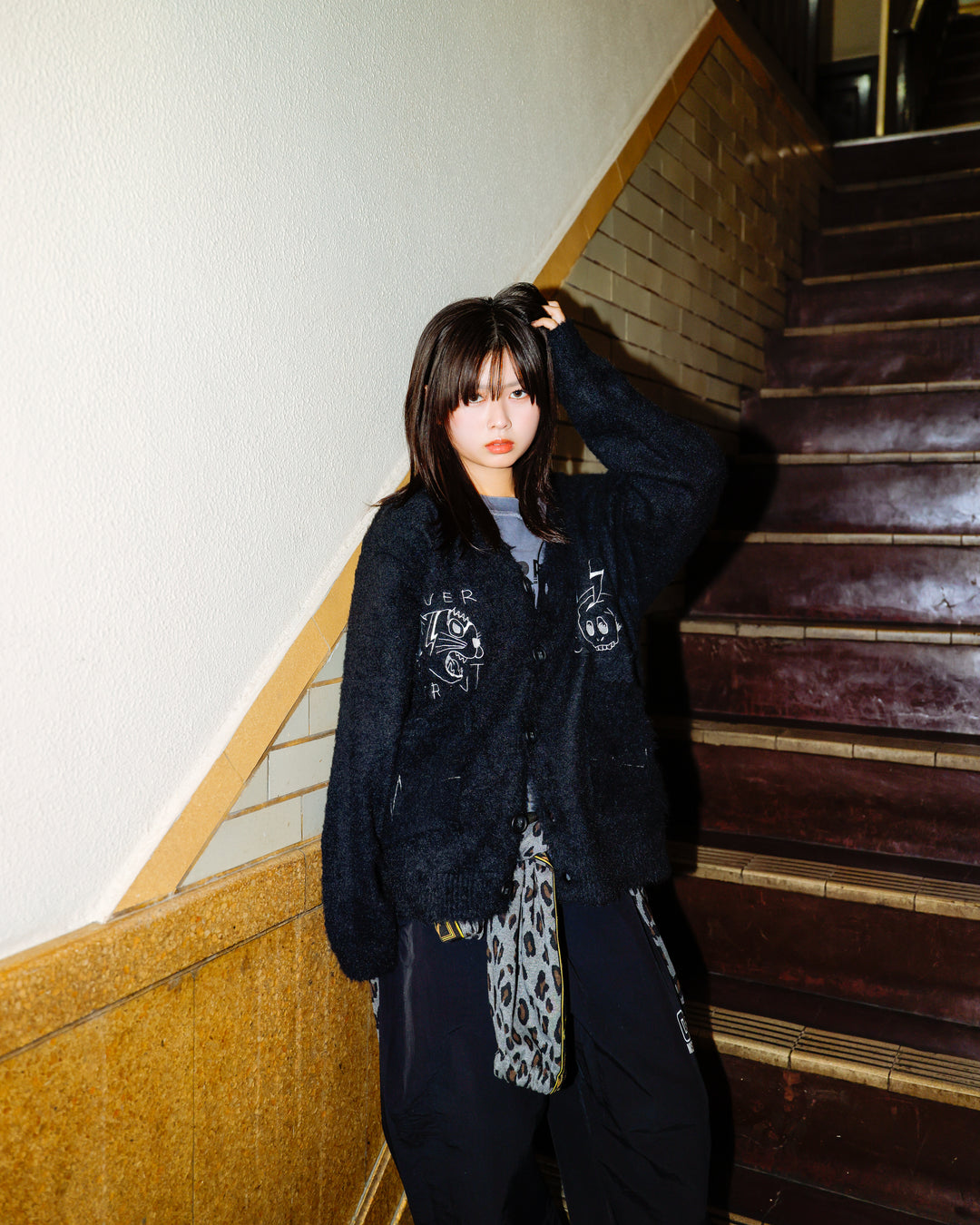 PINC NOISE MOHAIR CARDIGAN