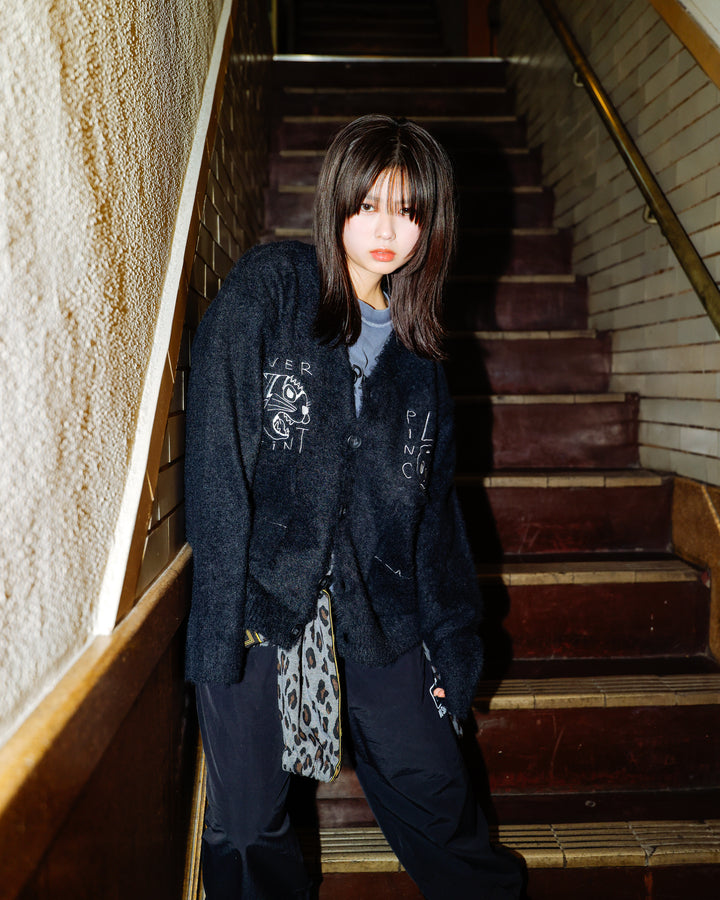 PINC NOISE MOHAIR CARDIGAN