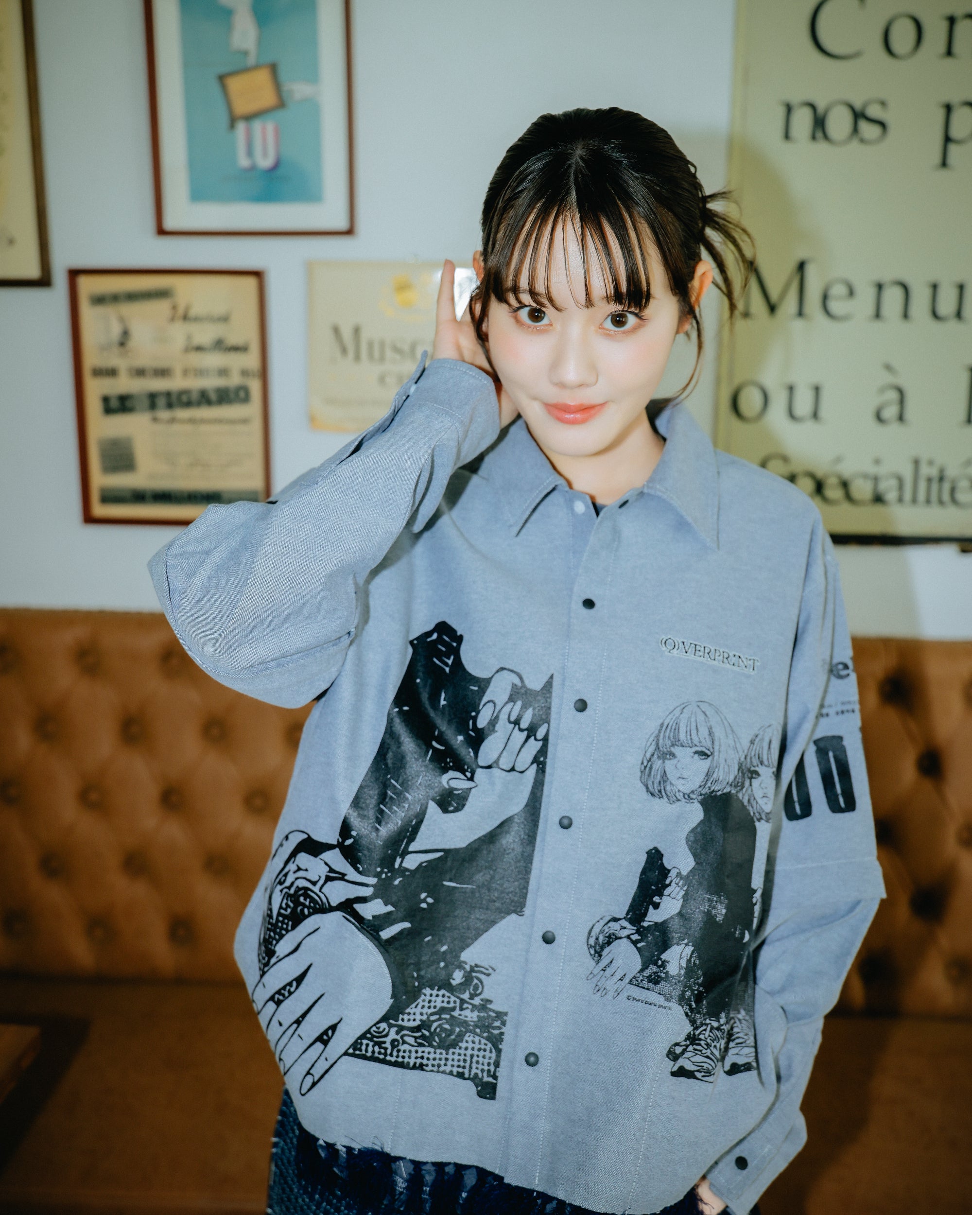 purupuru ARM ZIP SHIRTS – over print