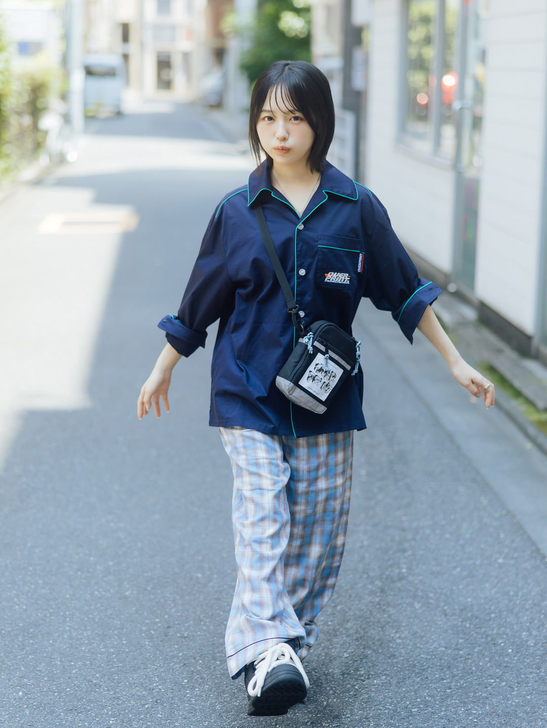 LOUNGE SCARF EMB SHIRT