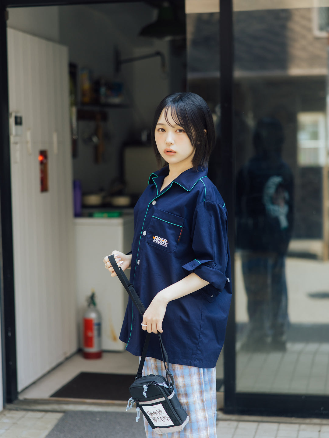 LOUNGE SCARF EMB SHIRT
