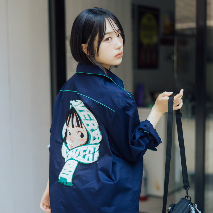 LOUNGE SCARF EMB SHIRT