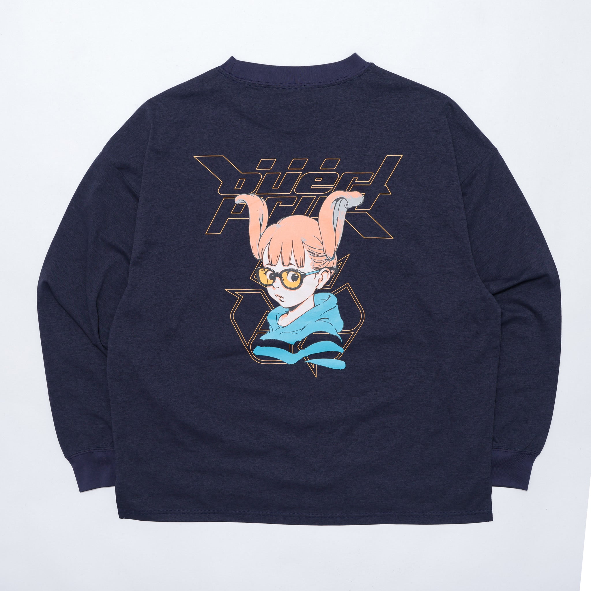 Rabbit slit LS Tee – over print