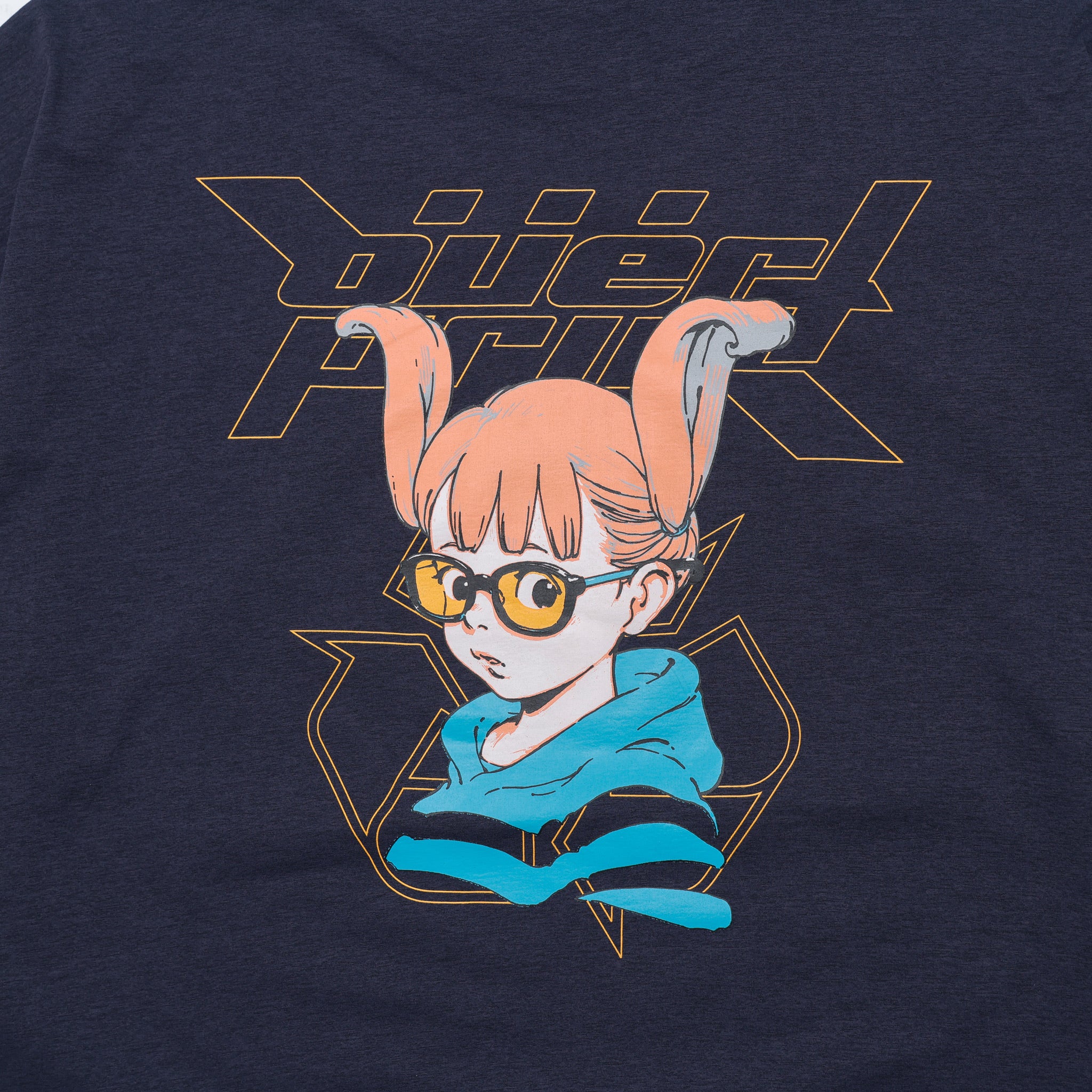 Rabbit slit LS Tee – over print