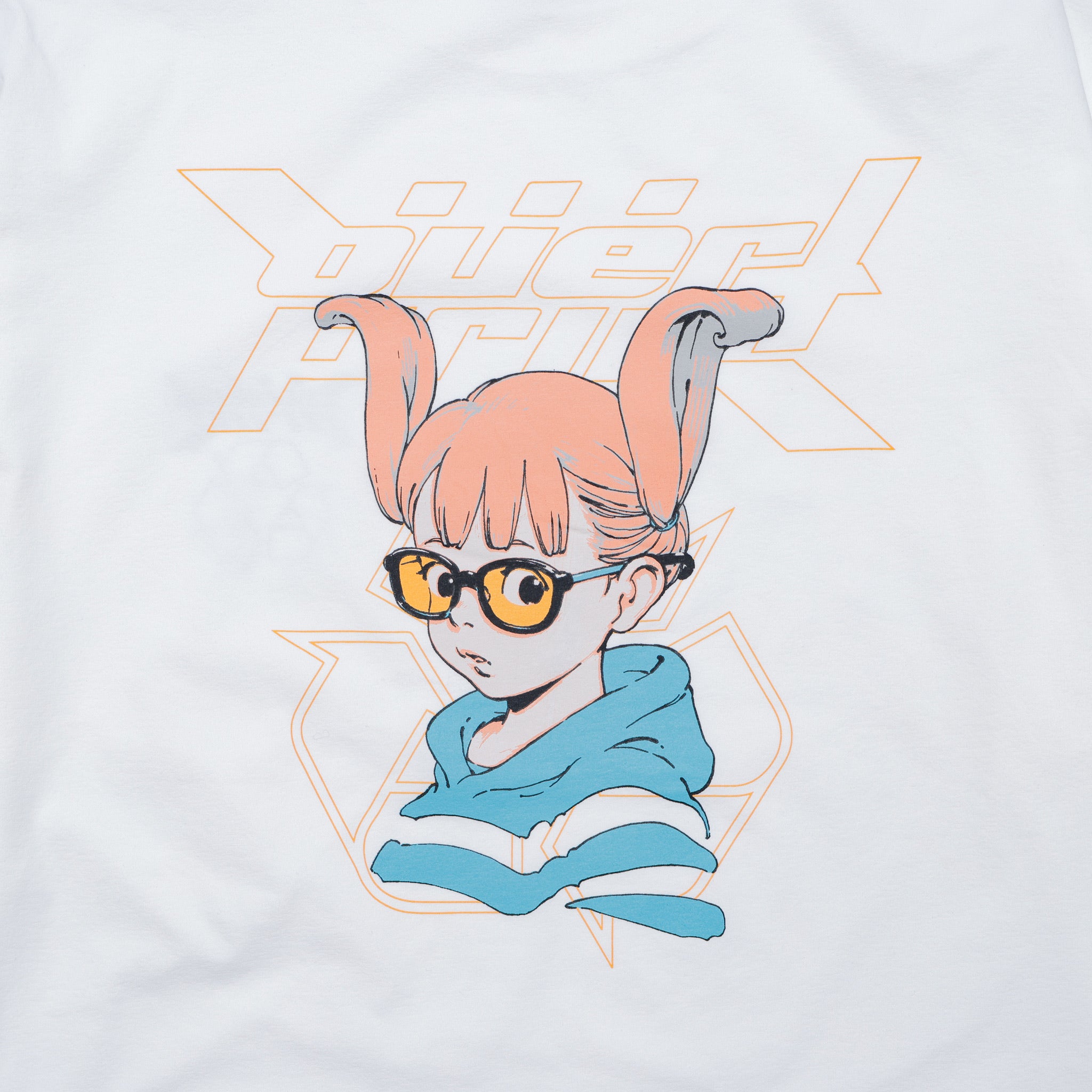 Rabbit slit LS Tee – over print