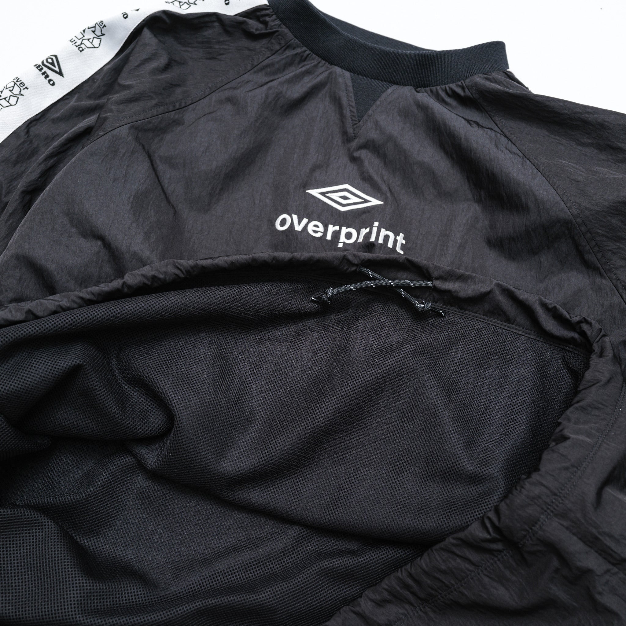 Umbro 黒 長袖 トレーナー overprint UMBRO * over print Drill top