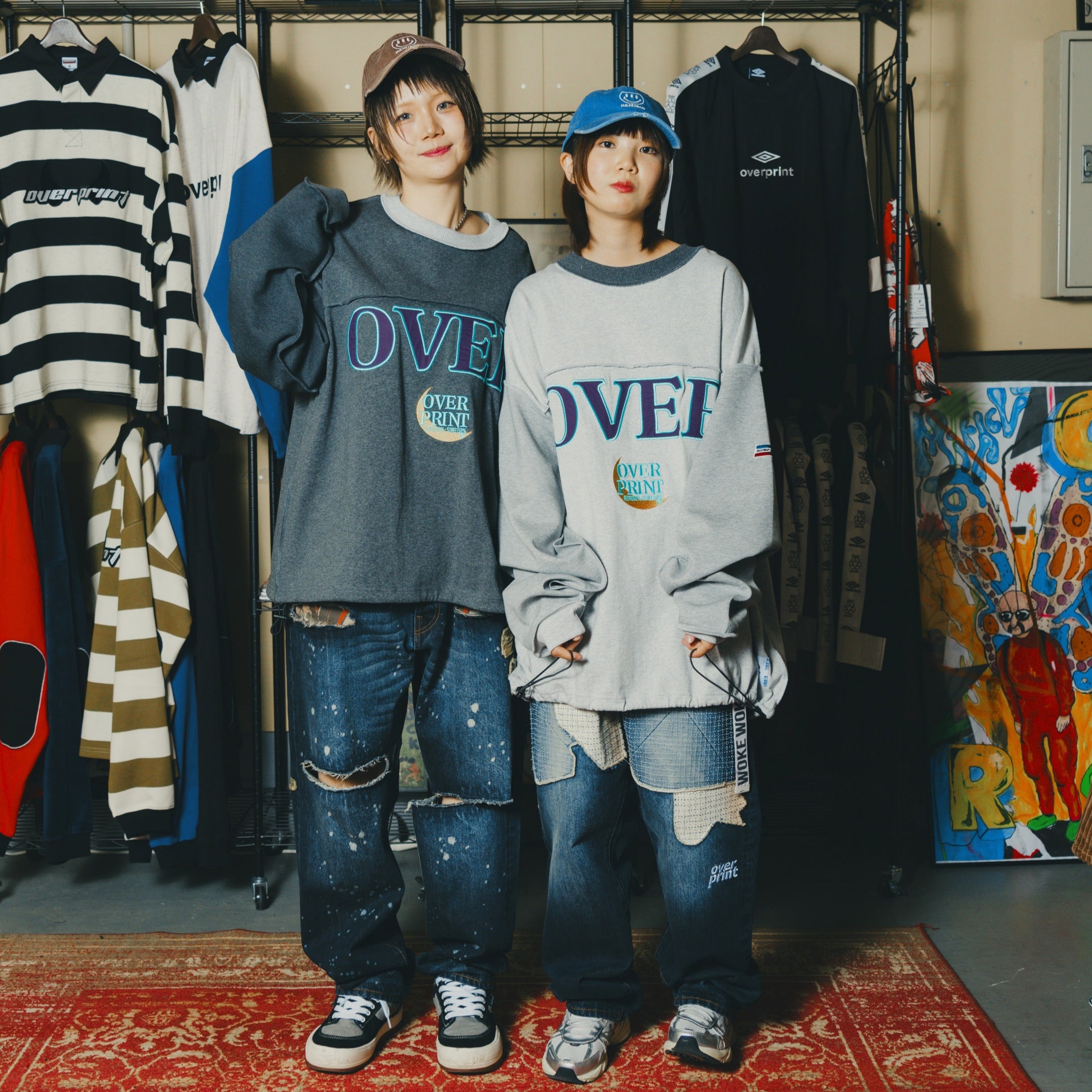 ✰over print✰【新品同様】✰patch shirts black ✰over print✰【新品同様】✰patch shirts black