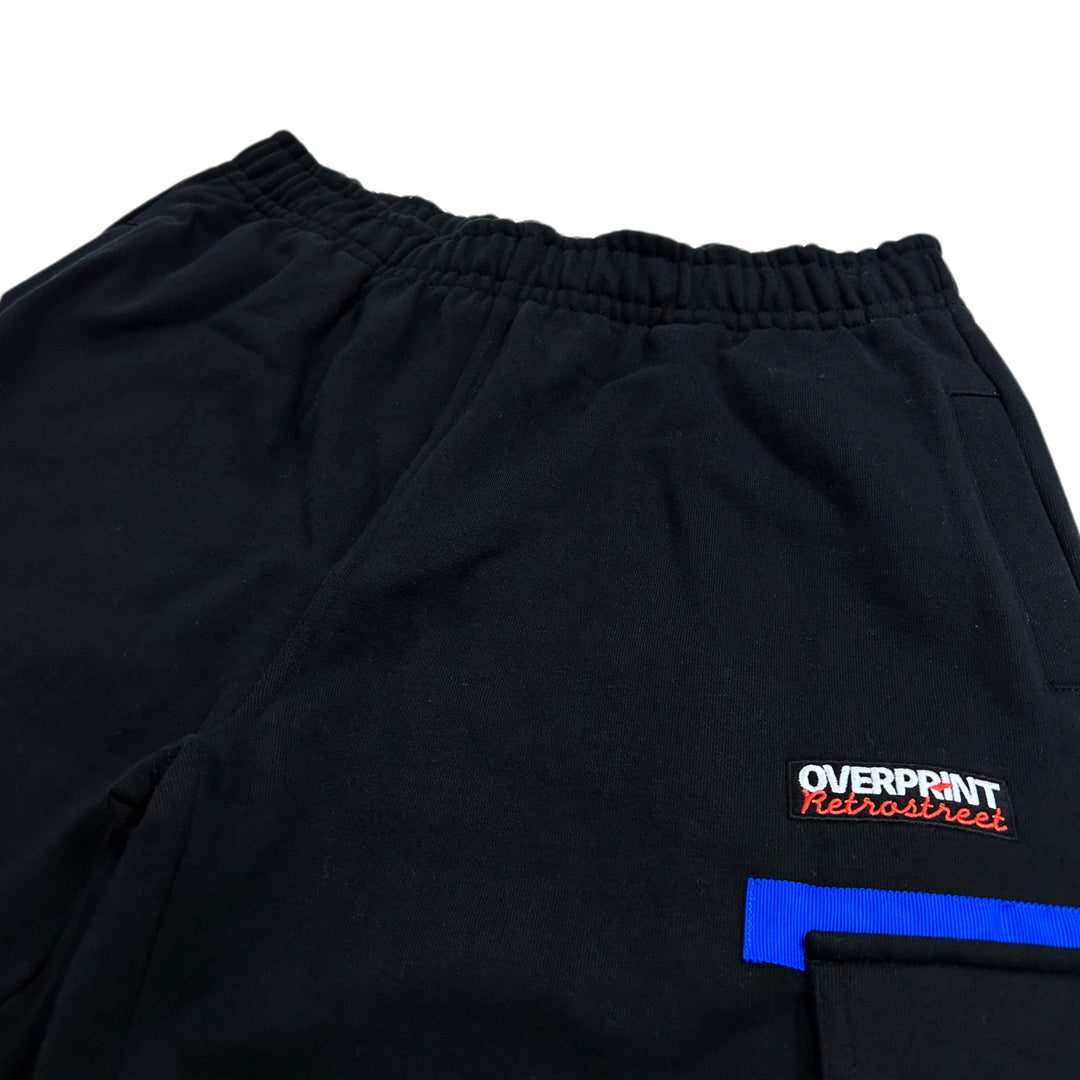 sweat cargo pants (black)