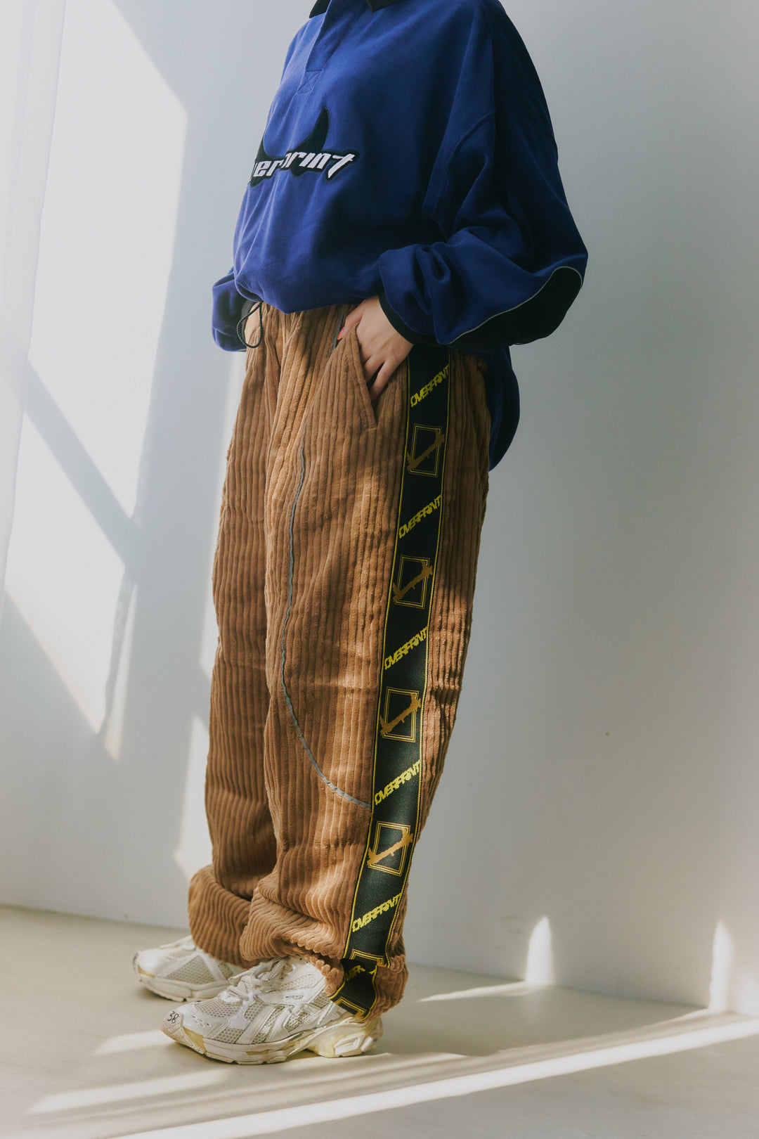 Corduroy jersey pants